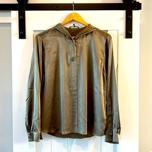 Louisa Cerano gorgeous green silk blouse. Size 8.